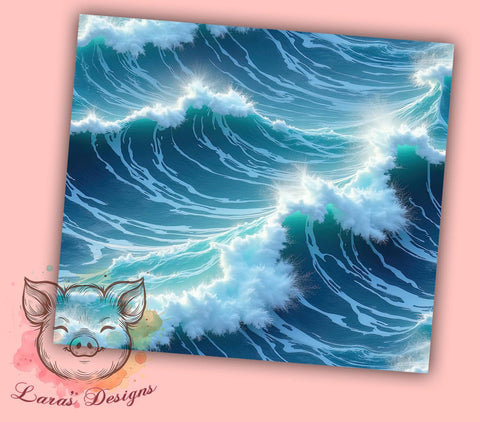 Summer Vibes Ocean Wave Tumbler Wrap, Ocean Waves, Tumbler Wrap, Sublimation Design, Beach Decor, Coastal Art, Summer Vibes, Nautical Gift Sublimation Lara' s Designs 