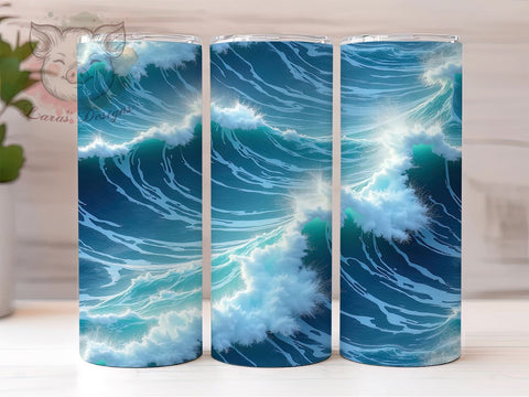 Summer Vibes Ocean Wave Tumbler Wrap, Ocean Waves, Tumbler Wrap, Sublimation Design, Beach Decor, Coastal Art, Summer Vibes, Nautical Gift Sublimation Lara' s Designs 