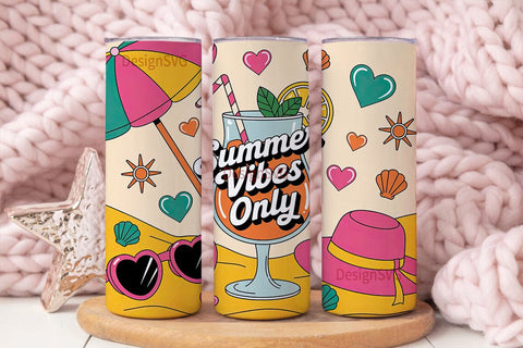 Summer Vibes Only 20oz Tumbler Wrap Sublimation DesignSVG 