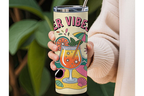 Summer Vibes Only 20oz Tumbler Wrap Sublimation DesignSVG 