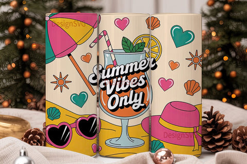 Summer Vibes Only 20oz Tumbler Wrap Sublimation DesignSVG 