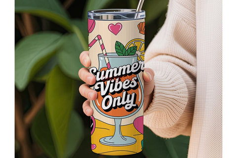 Summer Vibes Only 20oz Tumbler Wrap Sublimation DesignSVG 