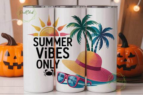 Summer Vibes Only 20oz Tumbler Wrap Sublimation PixelChick 