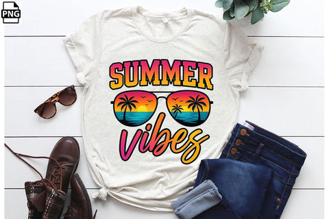 Summer Vibes PNG Printable File Sublimation Creativedesigntee 