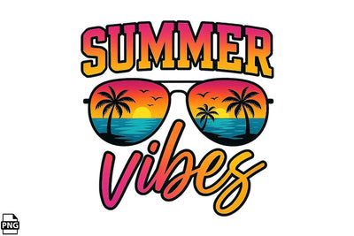 Summer Vibes PNG Printable File Sublimation Creativedesigntee 