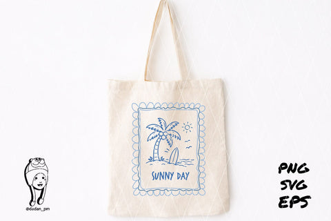 summer vibes Preppy Hand Drawn bundle SVG dadan_pm 