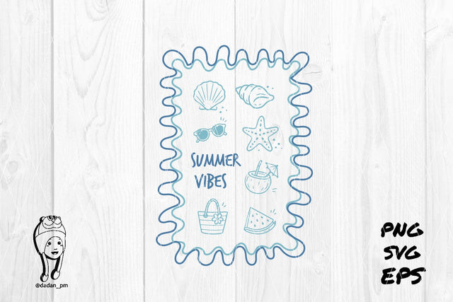 summer vibes Preppy Hand Drawn SVG dadan_pm 