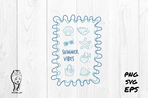 summer vibes Preppy Hand Drawn SVG dadan_pm 