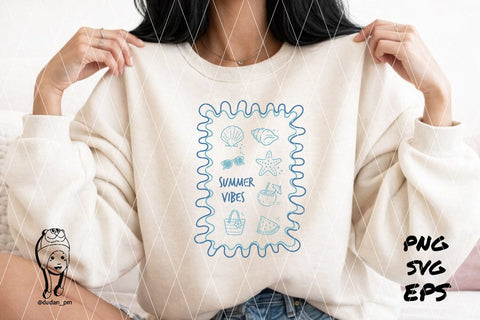 summer vibes Preppy Hand Drawn SVG dadan_pm 