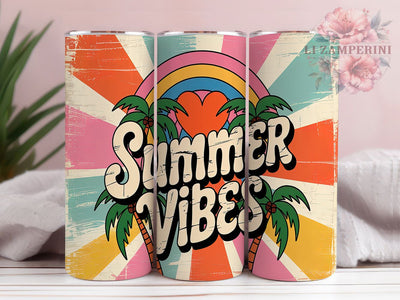 Summer Vibes Rainbow Palm Beach Tumbler, Rainbow Palm Tumbler Wrap, Tropical Tumbler Design, 20oz Sublimation Wrap, Beach Vibes Tumbler, Colorful Summer Tumbler, Palm Tree Tumbler Sublimation Li Zamperini 