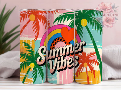 Summer Vibes Rainbow Palm Beach Tumbler, Rainbow Palm Tumbler Wrap, Tropical Tumbler Design, 20oz Sublimation Wrap, Beach Vibes Tumbler, Colorful Summer Tumbler, Palm Tree Tumbler Sublimation Li Zamperini 
