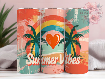 Summer Vibes Rainbow Palm Beach Tumbler, Rainbow Palm Tumbler Wrap, Tropical Tumbler Design, 20oz Sublimation Wrap, Beach Vibes Tumbler, Colorful Summer Tumbler, Palm Tree Tumbler Sublimation Li Zamperini 
