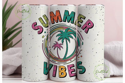 SUMMER VIBES Retro Tumbler Wrap PNG Sublimation PixelChick 