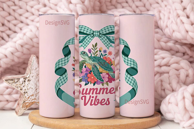 Summer Vibes Sea Turtle 20oz Tumbler Sublimation DesignSVG 