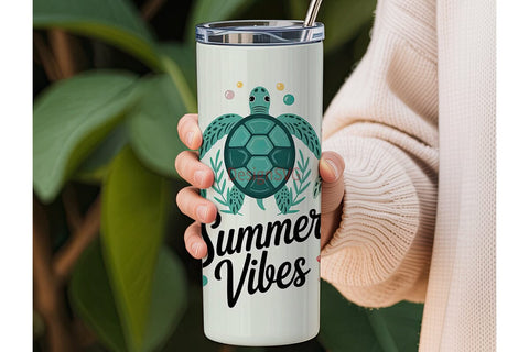 Summer Vibes Sea Turtle 20oz Tumbler Sublimation DesignSVG 