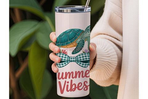 Summer Vibes Sea Turtle 20oz Tumbler Sublimation DesignSVG 