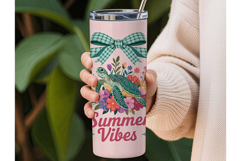 Summer Vibes Sea Turtle 20oz Tumbler Sublimation DesignSVG 