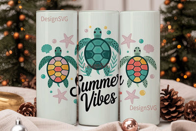 Summer Vibes Sea Turtle 20oz Tumbler Sublimation DesignSVG 