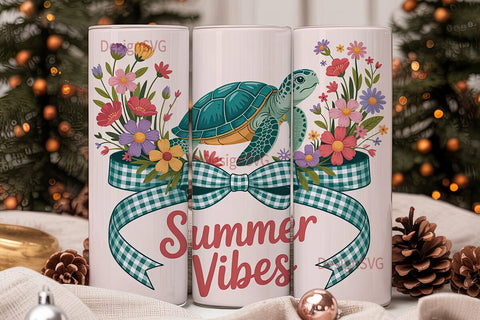 Summer Vibes Sea Turtle 20oz Tumbler Sublimation DesignSVG 