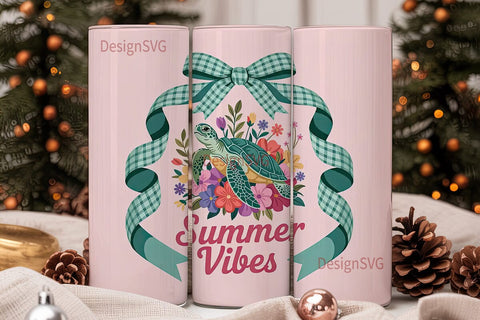 Summer Vibes Sea Turtle 20oz Tumbler Sublimation DesignSVG 