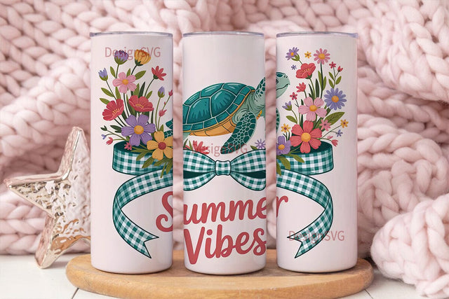Summer Vibes Sea Turtle 20oz Tumbler Sublimation DesignSVG 