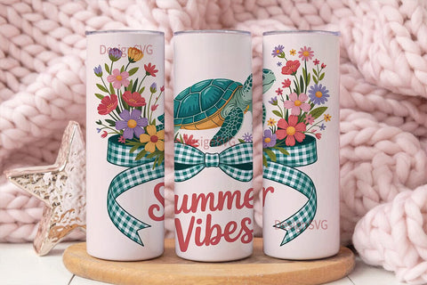 Summer Vibes Sea Turtle 20oz Tumbler Sublimation DesignSVG 