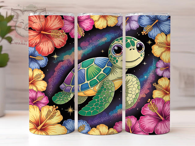 Summer Vibes Sea Turtle 20oz Tumbler Wrap, Sea Turtle, Centered Design, Ocean Theme, Wildlife Design, 20oz Tumbler Wrap, Sublimation PNG Sublimation Lara' s Designs 