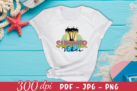 Summer Vibes Sublimation Design PNG Sublimation CraftLabSVG 