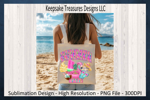 Summer Vibes Summer Sublimation Png Beach Design, Tropical Theme, PNG Printable, Digital Download Sublimation Keepsake Treasures Designs LLC. 