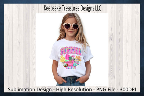 Summer Vibes Summer Sublimation Png Beach Design, Tropical Theme, PNG Printable, Digital Download Sublimation Keepsake Treasures Designs LLC. 