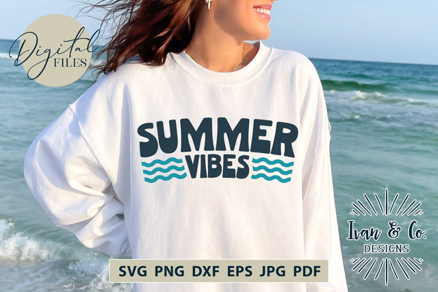 Summer Vibes SVG Files, Summer Svg, Beach Svg, Summer Shirt Svg, Lake Life Svg, Lake Svg, Cut Files for Cricut, Silhouette, Sublimation PNG (1705416009) SVG Ivan & Co. Designs 