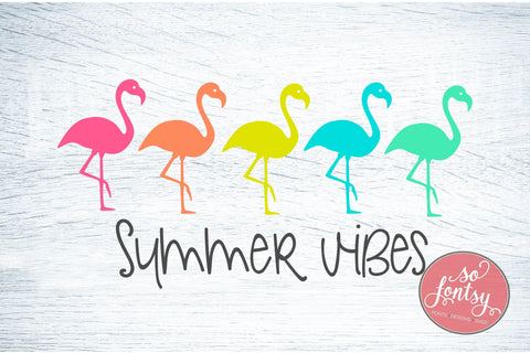 Summer Vibes SVG PNG DXF EPS Cut File - Cricut & Silhouette Design SVG So Fontsy VIP Design Shop 