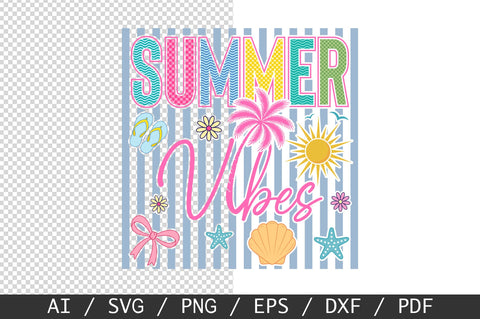 Summer Vibes SVG PNG, Preppy Summer SVG SVG SVG Studio 