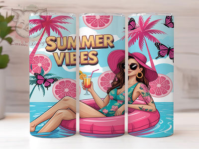 Summer Vibes Tropical Beach Sunshine Tumbler, Women’s Tumbler Wrap, 20oz Tumbler Design, Beach Vibes Tumbler, Tropical Sublimation Wrap, Cute Summer Tumbler, Sunshine Tumbler Design Sublimation Lara' s Designs 