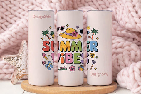 Summer Vibes Tumbler Wrap PNG Sublimation DesignSVG 