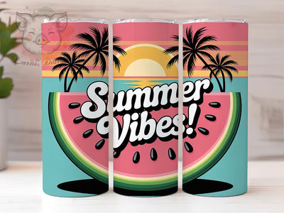 Summer Vibes Watermelon 20oz Tumbler Wrap, Watermelon Slice Sublimation, Tropical Vacation PNG, 20oz Tumbler Wrap, Fruit Summer Lifestyle Design, Beach Holiday Sublimation, Pastel Tropical Wrap Sublimation Lara' s Designs 