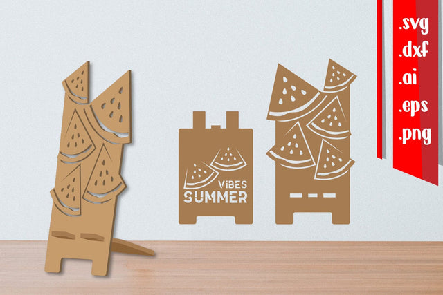 Summer Vibes | Watermelon Phone Stand Laser Cut SVG zafrans studio 