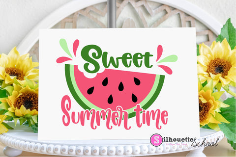 Summer Vibes Watermelon SVG Design with Quote | Digital Download SVG Silhouette School Blog Design Shop 