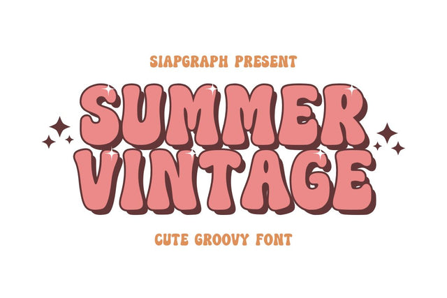 Summer Vintage - Cute Groovy Font Font Masyafi Studio 