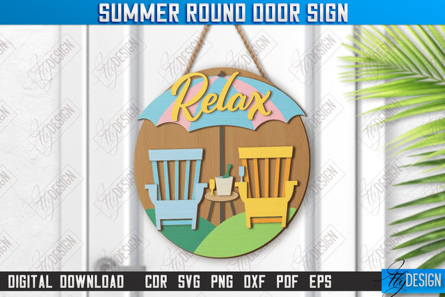 Summer Wall Sign Laser Cut | Summer Vibe | Porch Decor | CNC File SVG Fly Design 