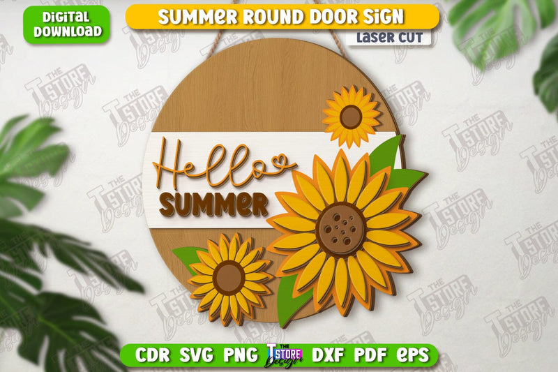 Summer Wall Sign Laser Cut | Summer Vibe | Porch Decor | CNC File SVG The T Store Design 