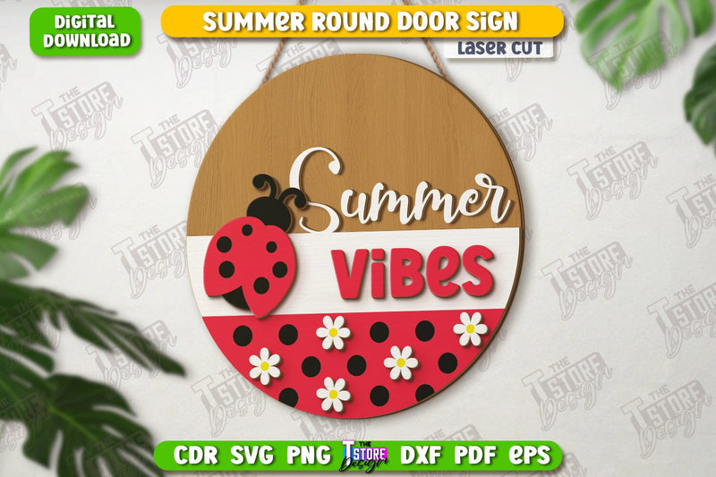 Summer Wall Sign Laser Cut | Summer Vibe | Porch Decor | CNC File SVG The T Store Design 