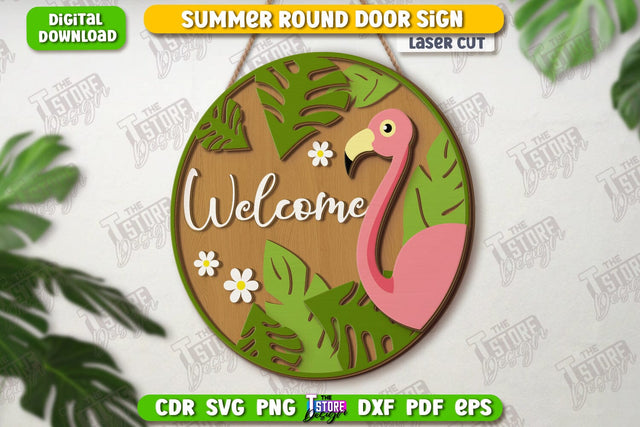 Summer Wall Sign Laser Cut | Summer Vibe | Porch Decor | CNC File SVG The T Store Design 