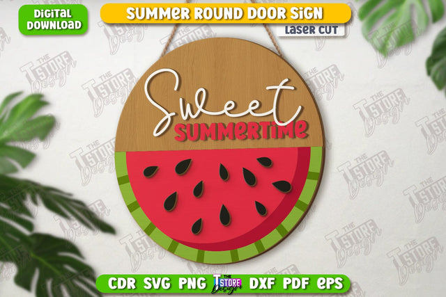 Summer Wall Sign Laser Cut | Summer Vibe | Porch Decor | CNC File SVG The T Store Design 