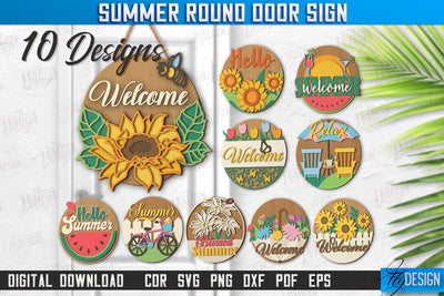Summer Wall Signs Laser Cut Bundle | Summer Vibe | Porch Decor | CNC Files SVG Fly Design 