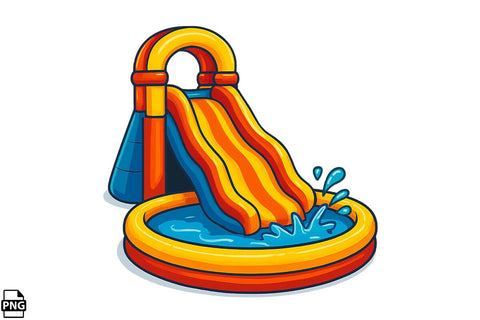 Summer Water Slide PNG Clipart Bundle Printable File Sublimation Creativedesigntee 