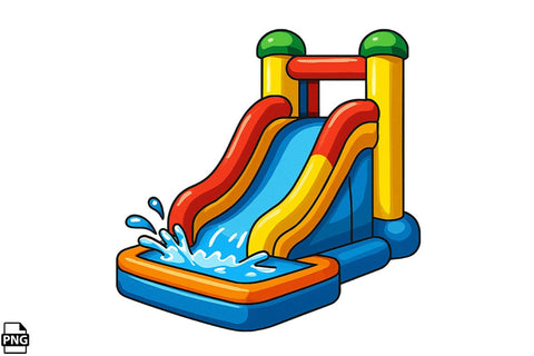 Summer Water Slide PNG Clipart Bundle Printable File Sublimation Creativedesigntee 