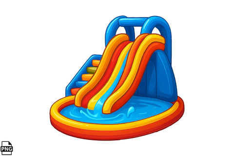 Summer Water Slide PNG Clipart Bundle Printable File Sublimation Creativedesigntee 