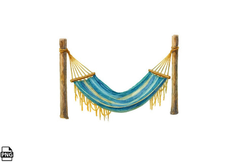 Summer Watercolor Beach Hammock Clipart Bundle Printable File Sublimation Creativedesigntee 