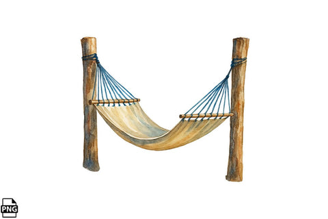 Summer Watercolor Beach Hammock Clipart Bundle Printable File Sublimation Creativedesigntee 